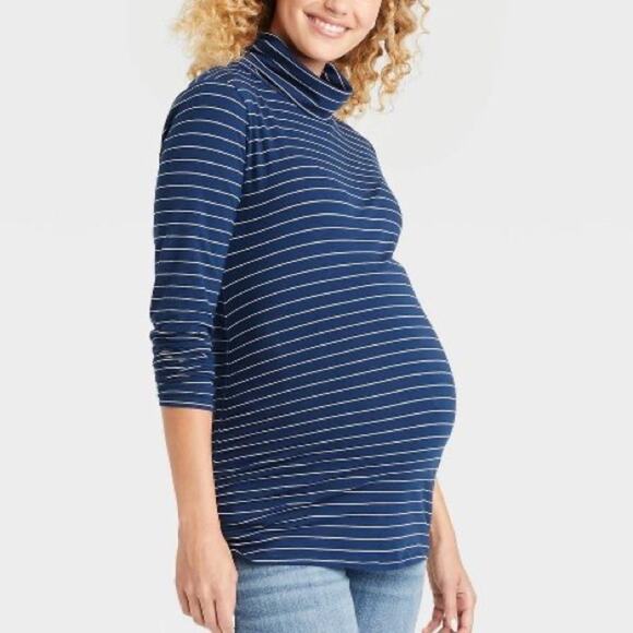 Isabel Maternity by Ingrid & Isabe| Long Sleeve Turtleneck Maternity T-Shirt NWT - Picture 1 of 3